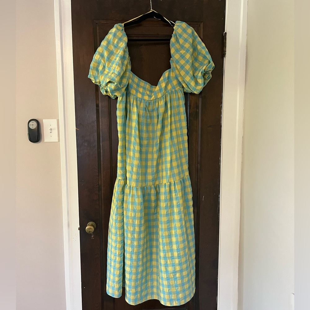 ZARA plaid print gingham checked dress blogger favorite maxi midi